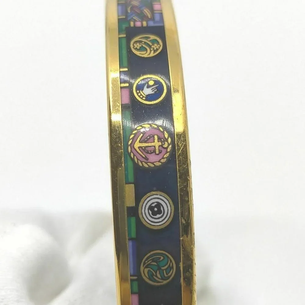 Hermès Enamel Bangle Bracelet Cuff 861195